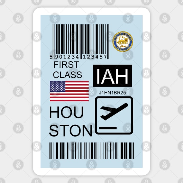 Houston United States travel ticket Magnet by Travellers